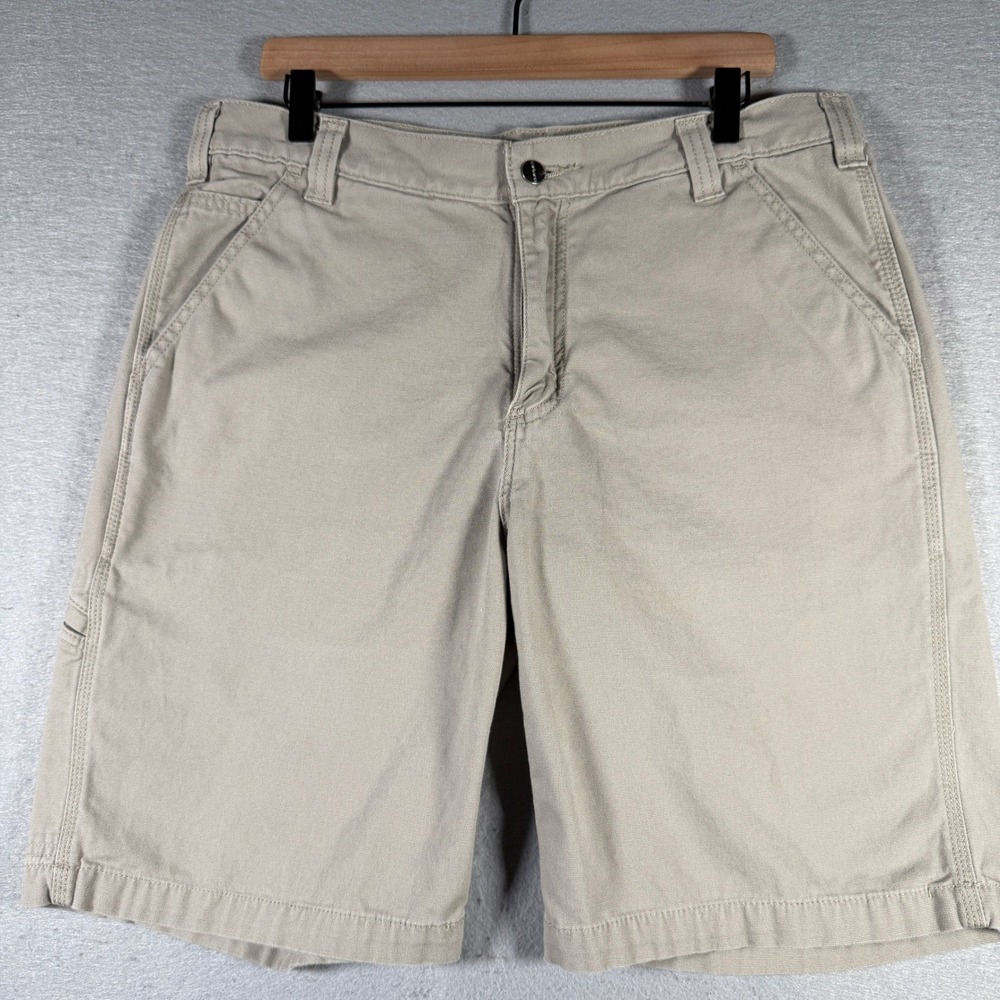 Carhartt Mens 36 Tan‎ Rugged Flex Relaxed Fit Canvas Utility Shorts BS2514-M